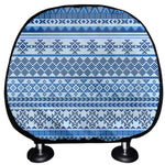 Blue Native American Aztec Pattern Print Car Headrest Covers