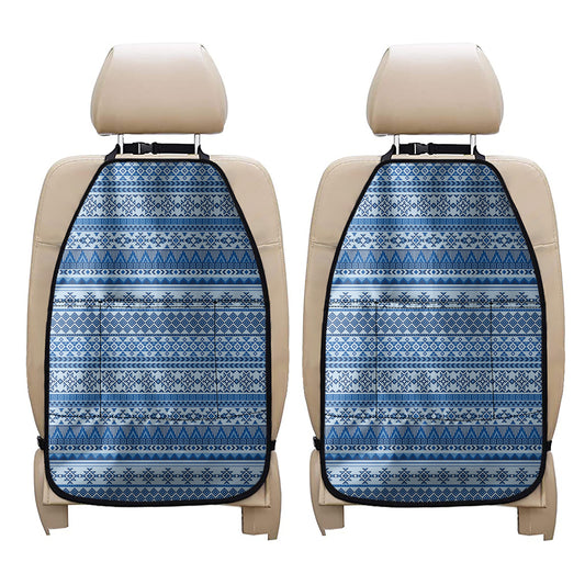 Blue Native American Aztec Pattern Print Car Seat Organizers