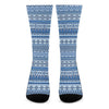 Blue Native American Aztec Pattern Print Crew Socks