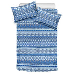 Blue Native American Aztec Pattern Print Duvet Cover Bedding Set