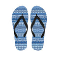 Blue Native American Aztec Pattern Print Flip Flops