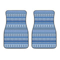 Blue Native American Aztec Pattern Print Front Car Floor Mats