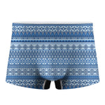 Blue Native American Aztec Pattern Print Men's Boxer Briefs