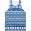 Blue Native American Aztec Pattern Print Men's Tank Top