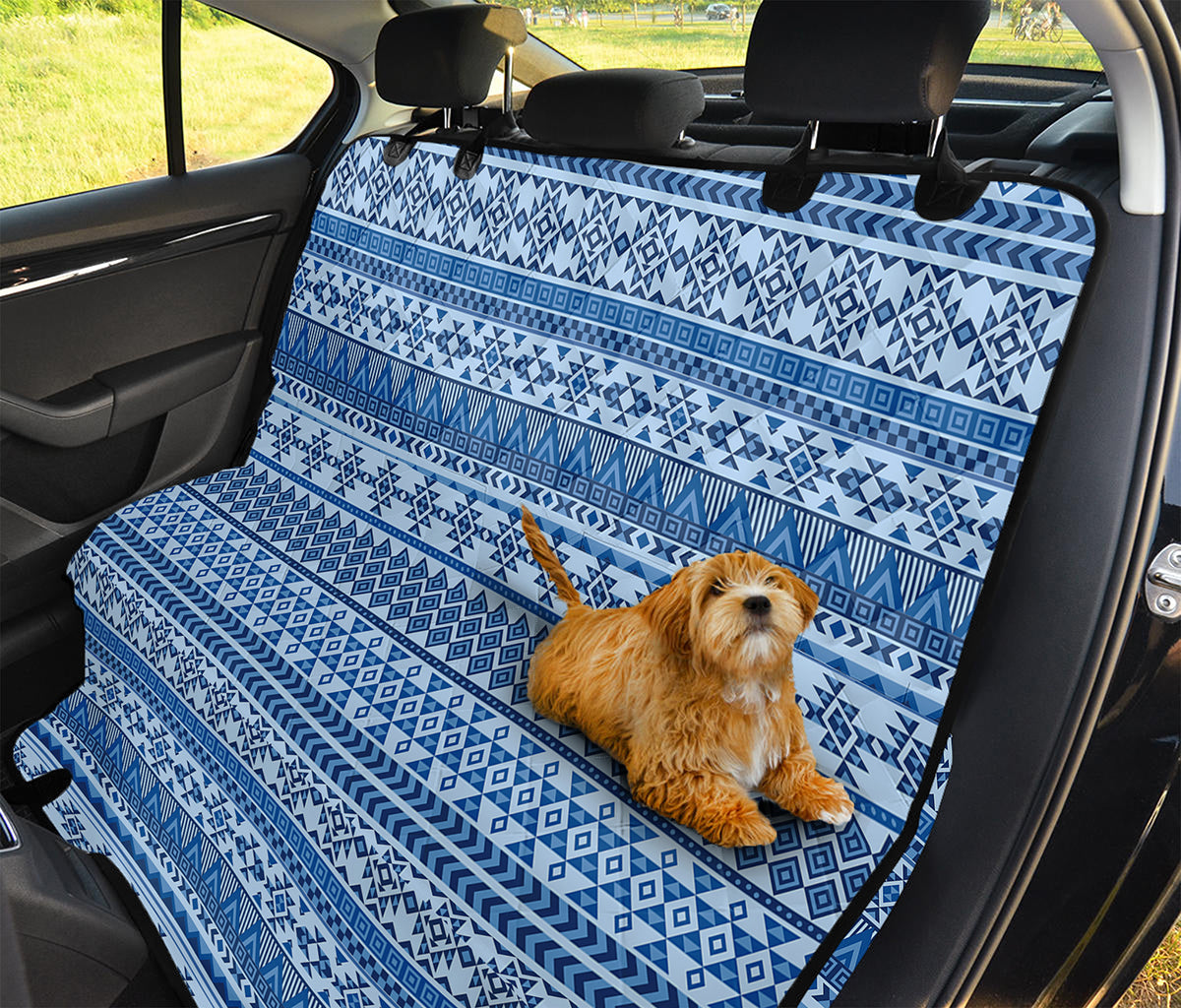 Blue Native American Aztec Pattern Print Pet Car Back Seat Cover