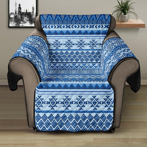 Blue Native American Aztec Pattern Print Recliner Protector