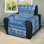 Blue Native American Aztec Pattern Print Recliner Protector