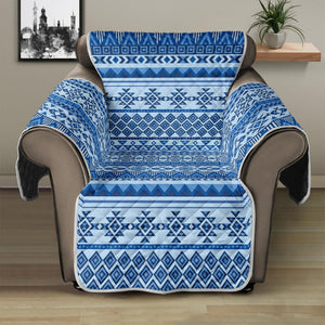 Blue Native American Aztec Pattern Print Recliner Protector