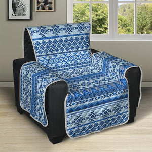 Blue Native American Aztec Pattern Print Recliner Protector