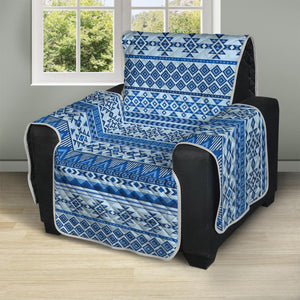 Blue Native American Aztec Pattern Print Recliner Protector