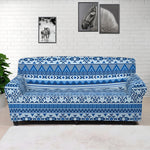 Blue Native American Aztec Pattern Print Sofa Cover