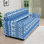 Blue Native American Aztec Pattern Print Sofa Cover