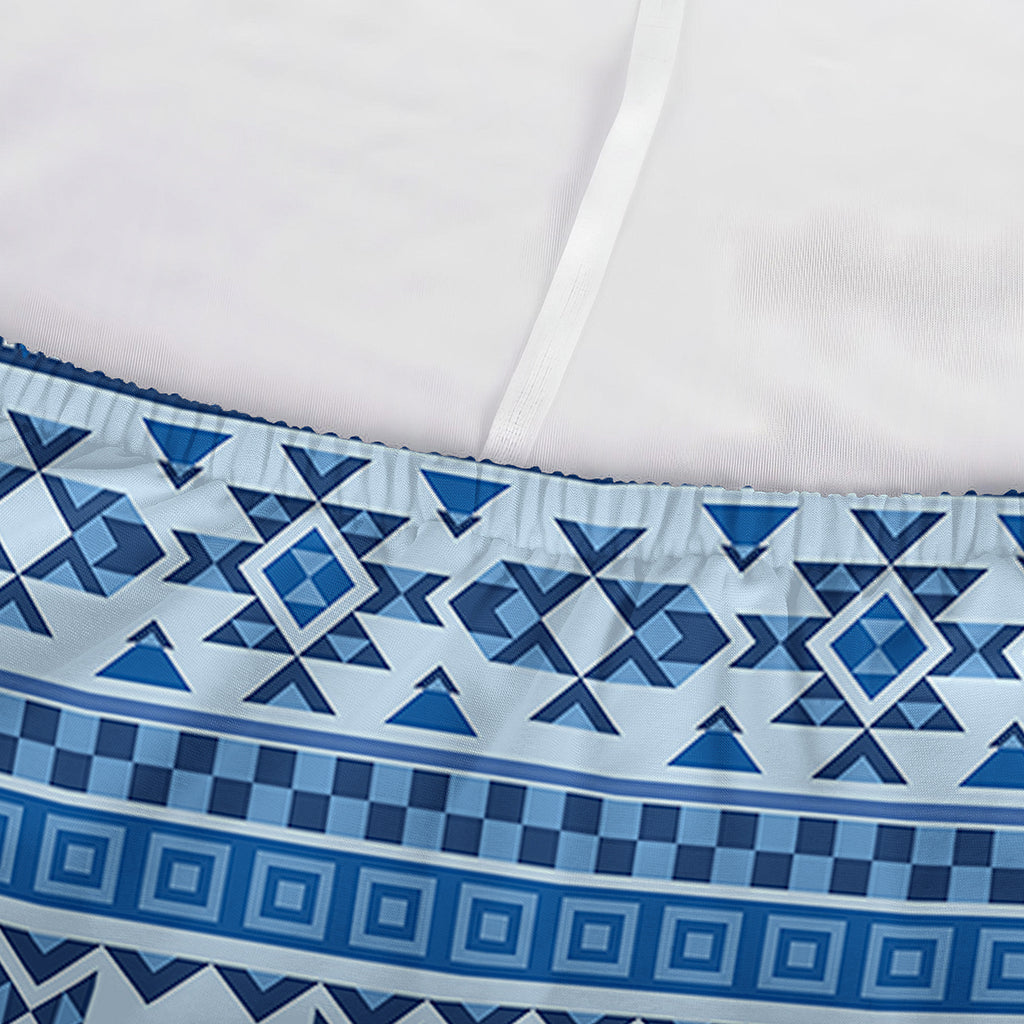 Blue Native American Aztec Pattern Print Sofa Cover