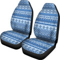 Blue Native American Aztec Pattern Print Universal Fit Car Seat Covers