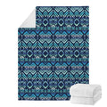 Blue Native Aztec Tribal Pattern Print Blanket