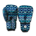 Blue Native Aztec Tribal Pattern Print Boxing Gloves