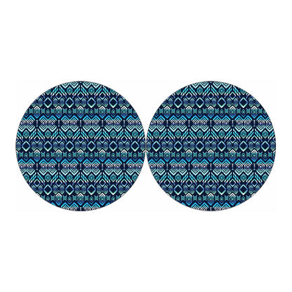 Blue Native Aztec Tribal Pattern Print Car Coasters