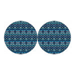 Blue Native Aztec Tribal Pattern Print Car Coasters