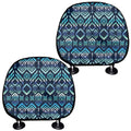 Blue Native Aztec Tribal Pattern Print Car Headrest Covers