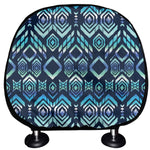 Blue Native Aztec Tribal Pattern Print Car Headrest Covers