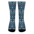 Blue Native Aztec Tribal Pattern Print Crew Socks
