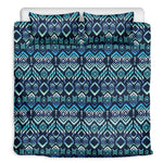 Blue Native Aztec Tribal Pattern Print Duvet Cover Bedding Set