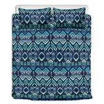 Blue Native Aztec Tribal Pattern Print Duvet Cover Bedding Set