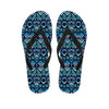 Blue Native Aztec Tribal Pattern Print Flip Flops