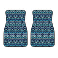 Blue Native Aztec Tribal Pattern Print Front Car Floor Mats
