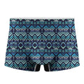 Blue Native Aztec Tribal Pattern Print Men's Boxer Briefs