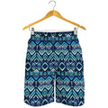 Blue Native Aztec Tribal Pattern Print Men's Shorts