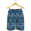 Blue Native Aztec Tribal Pattern Print Men's Shorts