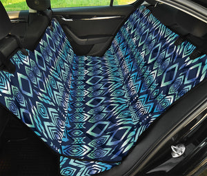 Blue Native Aztec Tribal Pattern Print Pet Car Back Seat Cover
