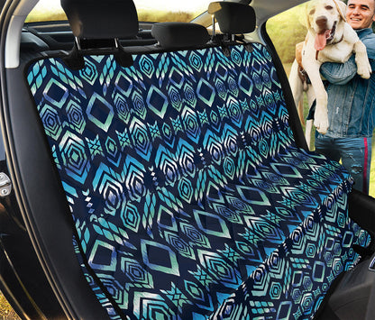 Blue Native Aztec Tribal Pattern Print Pet Car Back Seat Cover
