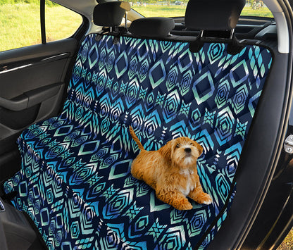 Blue Native Aztec Tribal Pattern Print Pet Car Back Seat Cover
