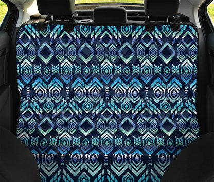Blue Native Aztec Tribal Pattern Print Pet Car Back Seat Cover