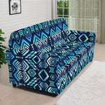 Blue Native Aztec Tribal Pattern Print Sofa Cover