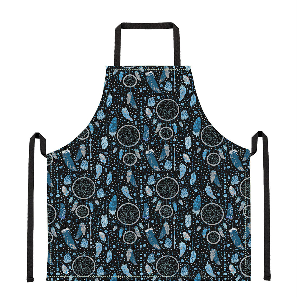 Blue Native Dream Catcher Pattern Print Apron