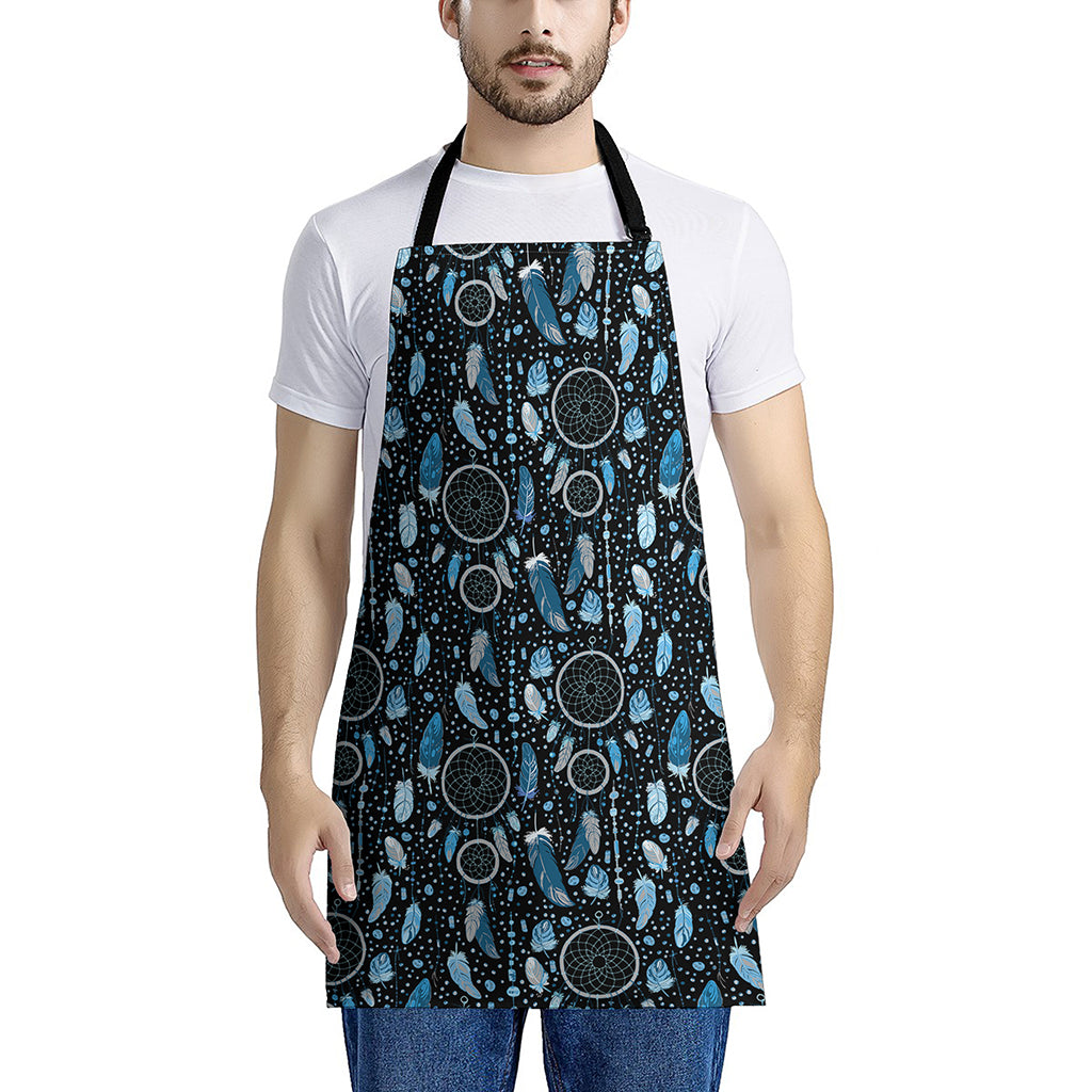 Blue Native Dream Catcher Pattern Print Apron