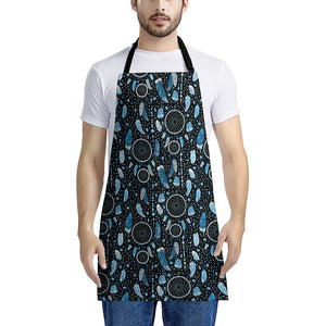 Blue Native Dream Catcher Pattern Print Apron