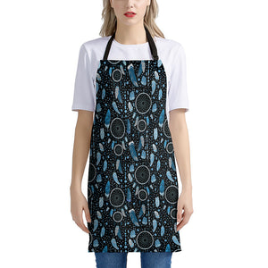 Blue Native Dream Catcher Pattern Print Apron