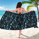 Blue Native Dream Catcher Pattern Print Beach Sarong Wrap