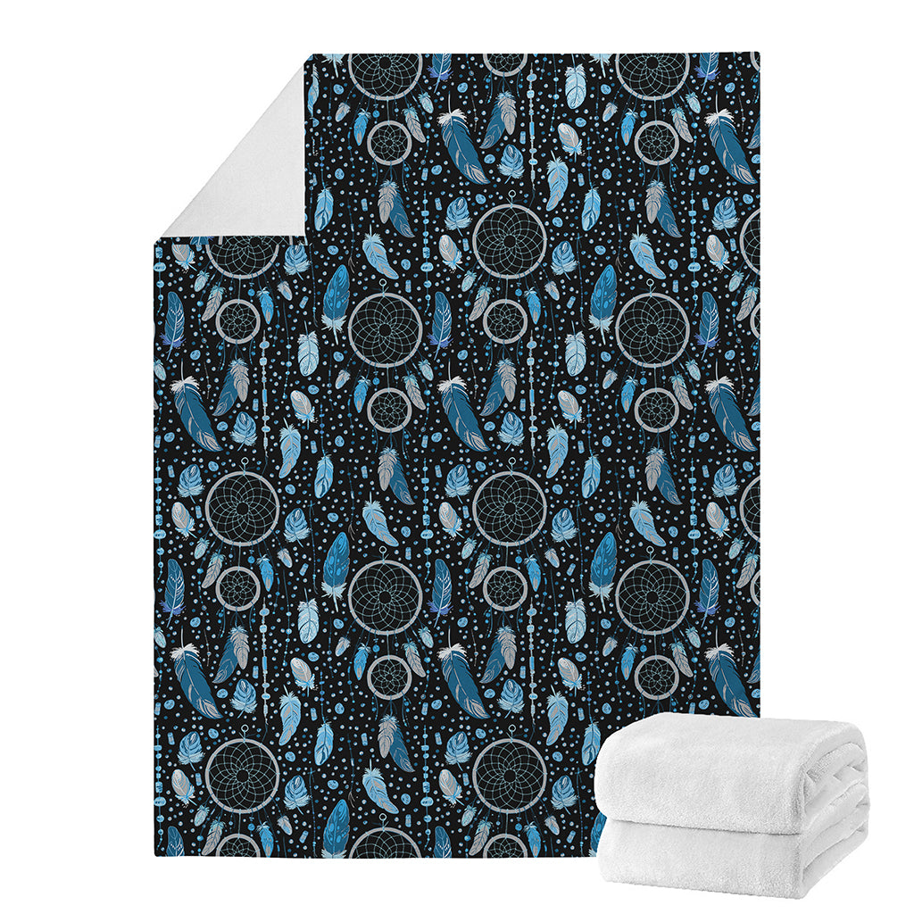 Blue Native Dream Catcher Pattern Print Blanket