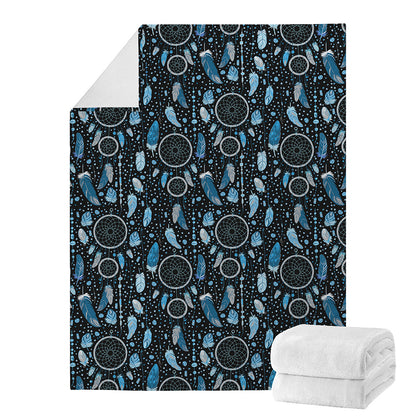 Blue Native Dream Catcher Pattern Print Blanket