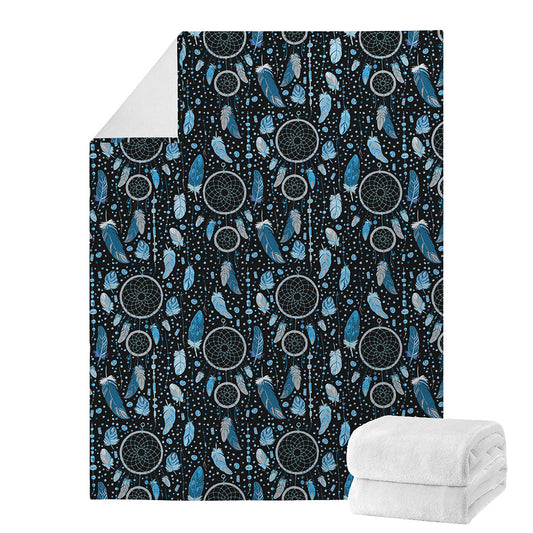 Blue Native Dream Catcher Pattern Print Blanket