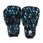 Blue Native Dream Catcher Pattern Print Boxing Gloves
