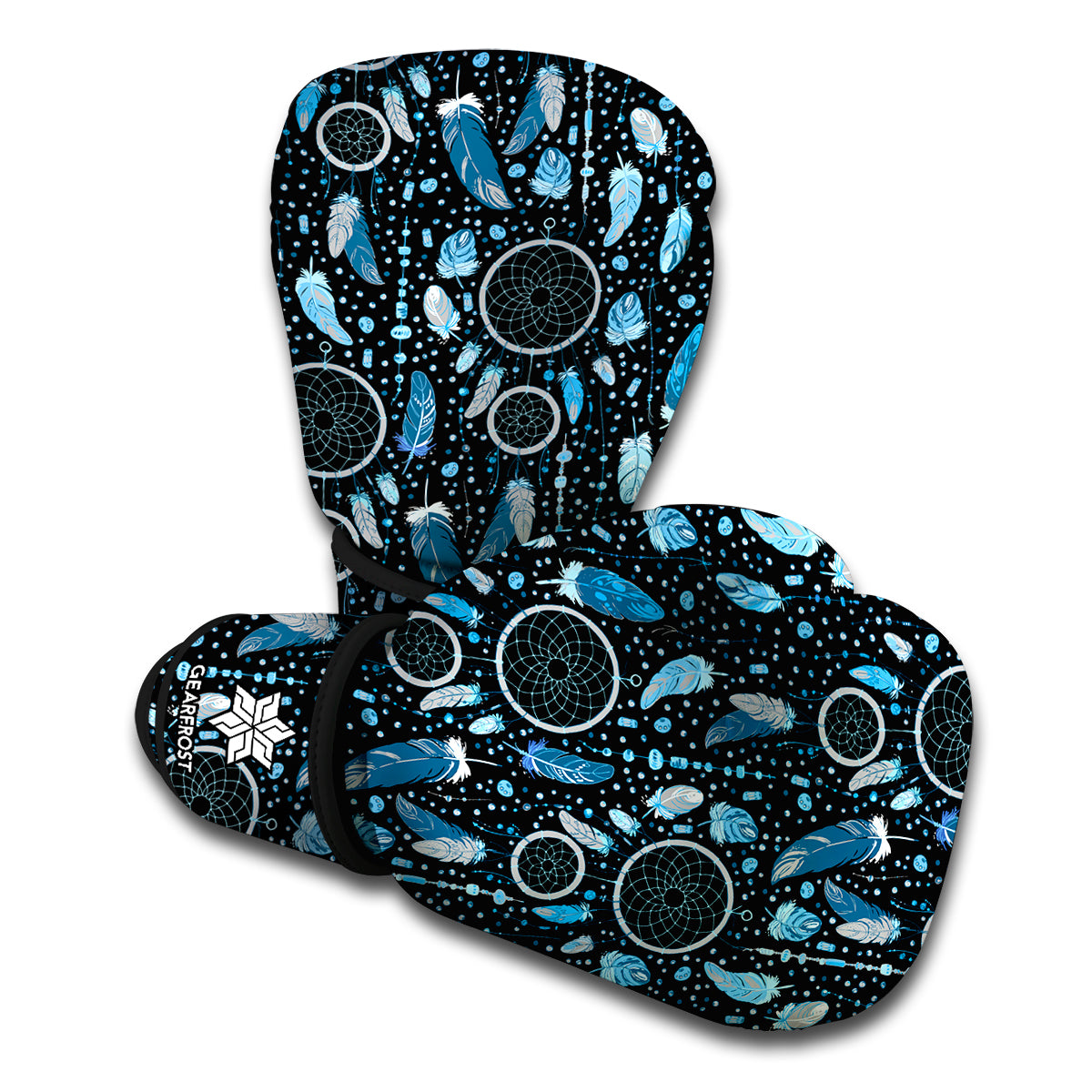 Blue Native Dream Catcher Pattern Print Boxing Gloves