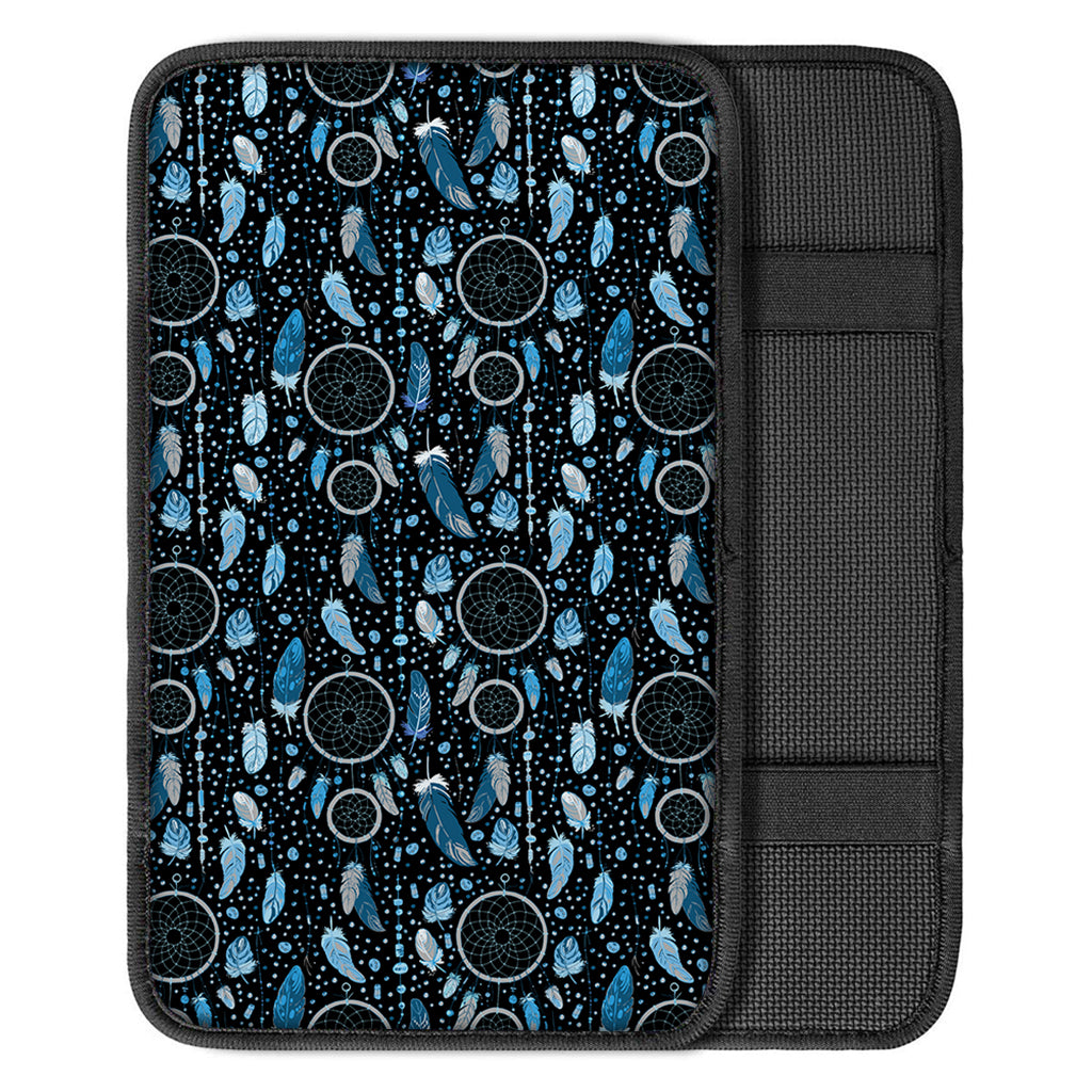 Blue Native Dream Catcher Pattern Print Car Center Console Cover