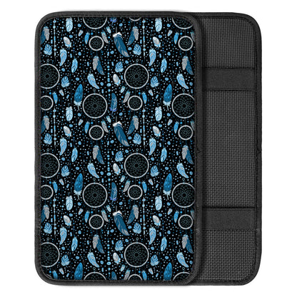 Blue Native Dream Catcher Pattern Print Car Center Console Cover