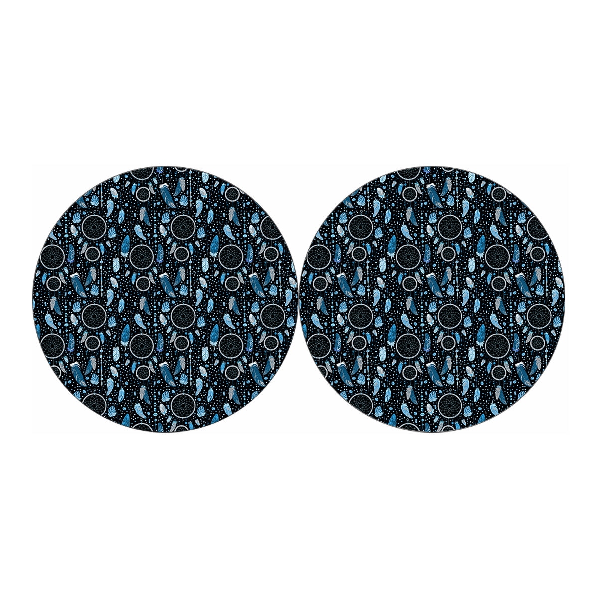 Blue Native Dream Catcher Pattern Print Car Coasters